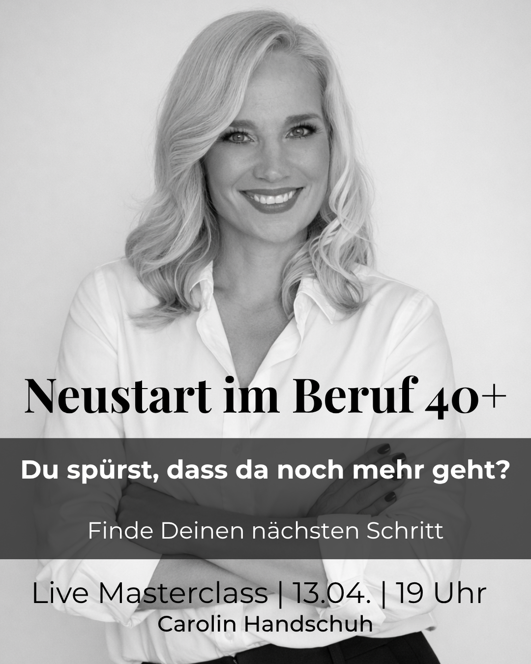 Carolin Handschuh, Gründerin von missforty germany, kündigte mit 40 ihren sicheren Job und zeigt im Workshop, wie ein beruflicher Neustart ab 40 gelingt